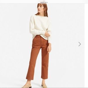 Everlane golden brown wide leg crop pants 2